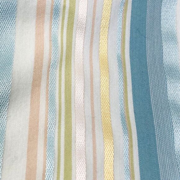 DressBarn Vintage Top Satin Metallic Stripe Turquoise XL Women Y2K Fairy Cottage - Picture 4 of 10